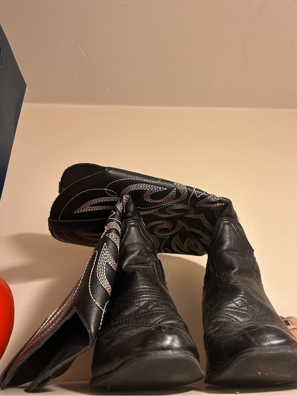 Black Embroidered Western Cowboy Boots